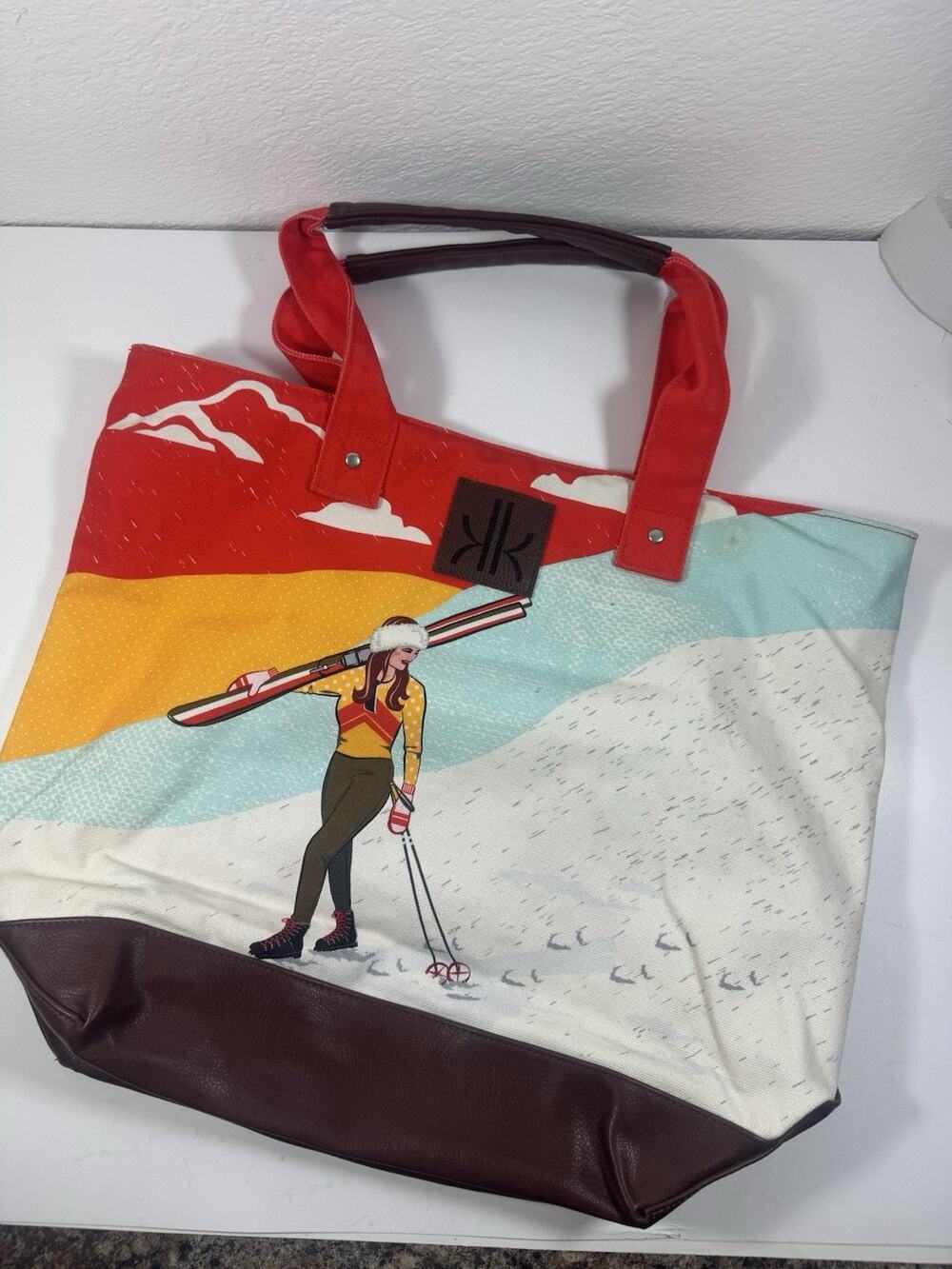 Krimson Klover Canvas Top Double Handle Tote 18 x1 4in